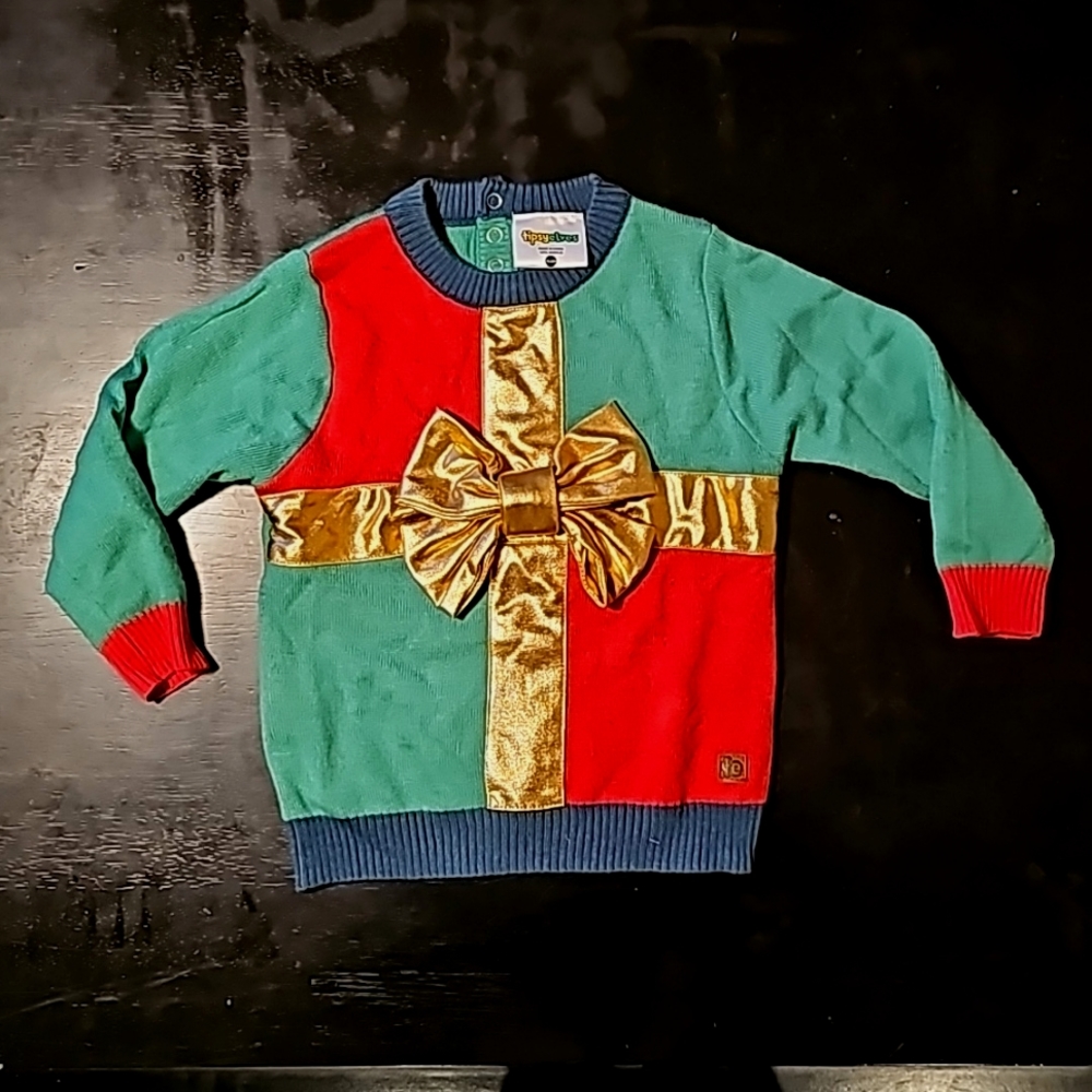 Tipsy Elves Toddler Christmas Bow Sweater